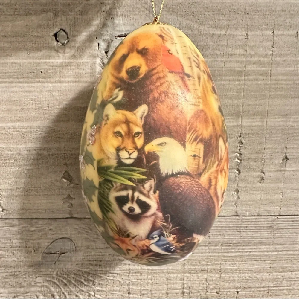Wildlife-Themed Hanging Ornament Oval Goose Egg‎ Christmas Holiday Animals